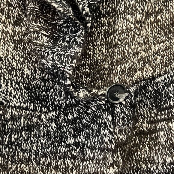 525 America Wool Blend Marled Knit Ombré Fit & Flare Peplum Wrap Cardigan, Med - Picture 4 of 15